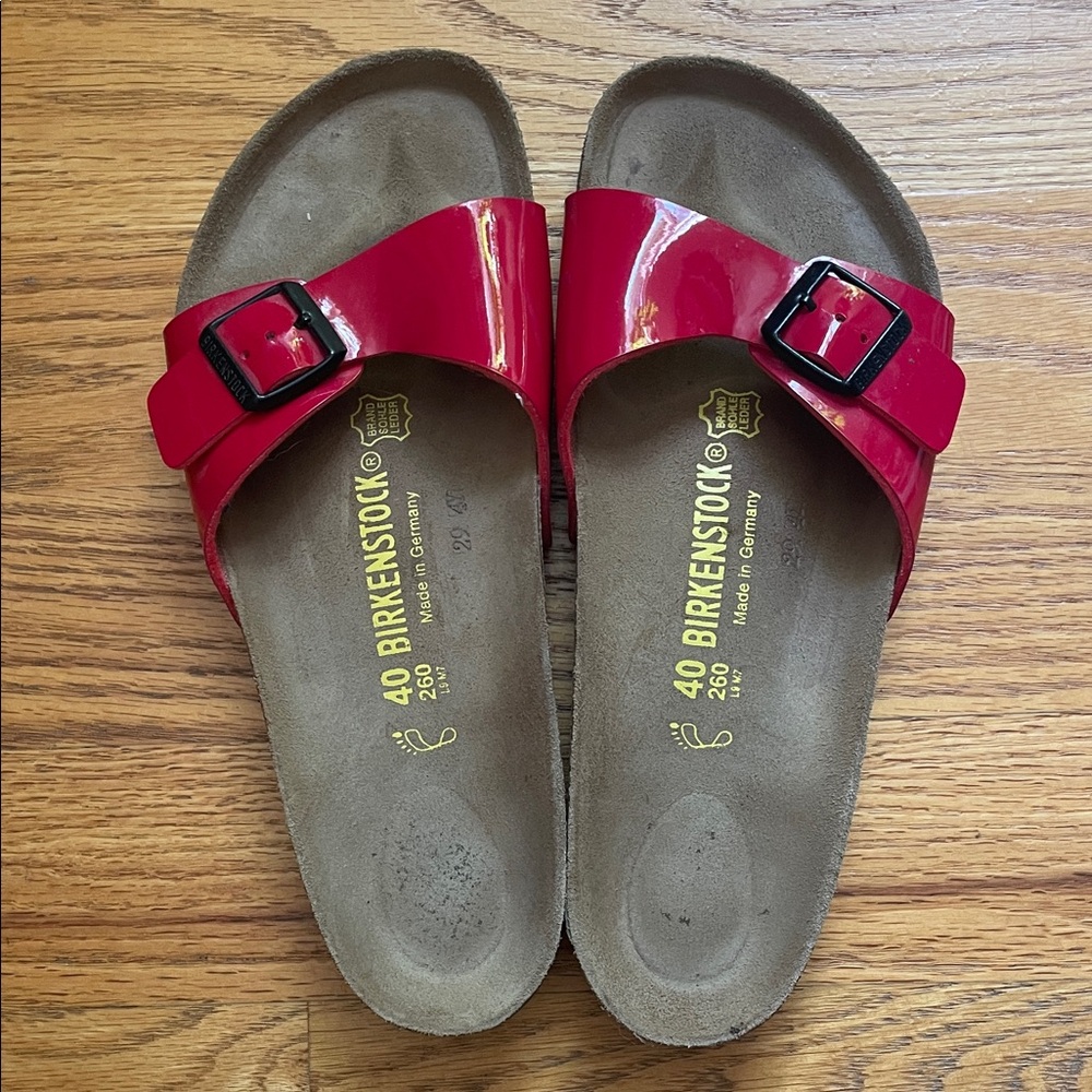 Birkenstock Glossy Red Sandals